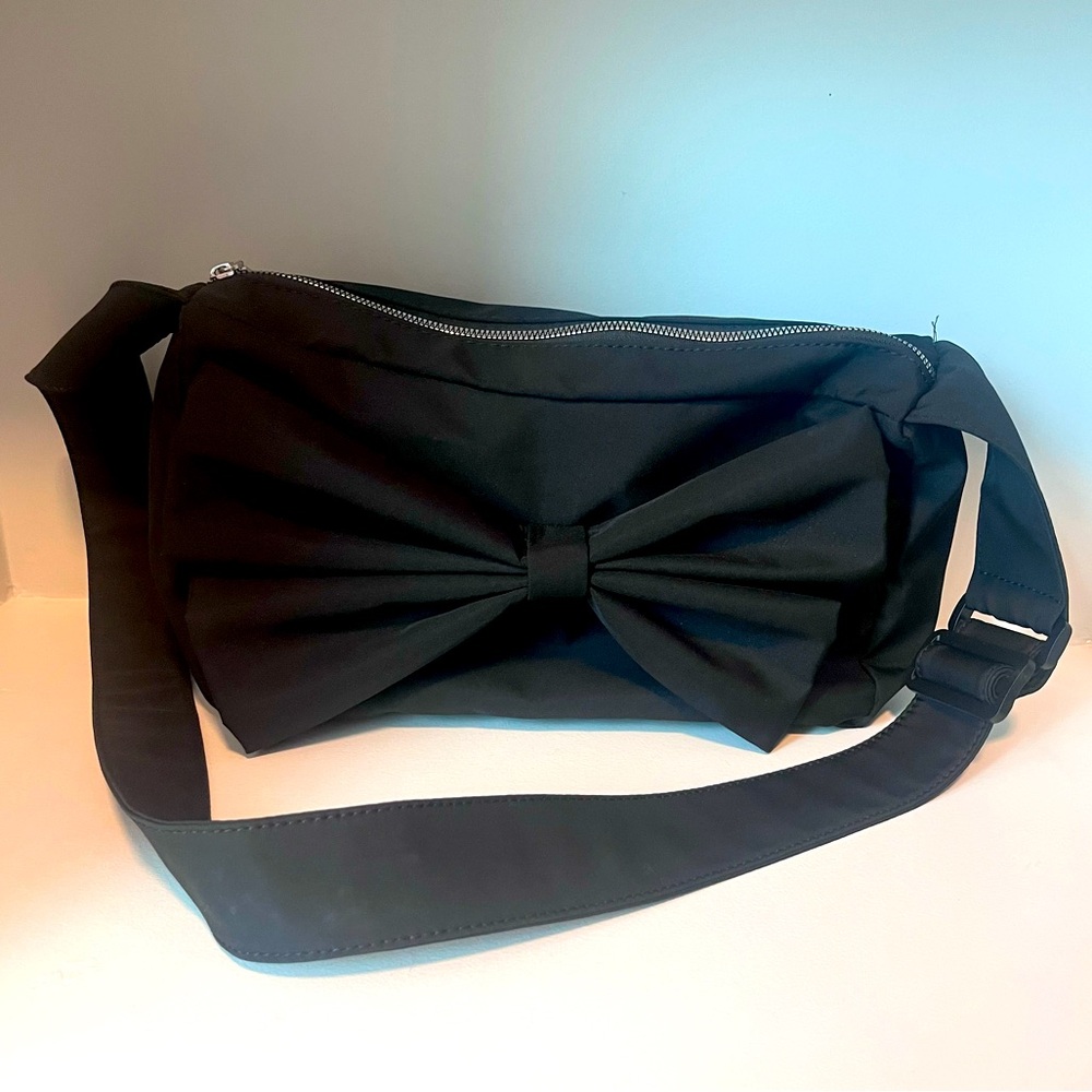 Nylon Crossbody Bag With Bow Detail